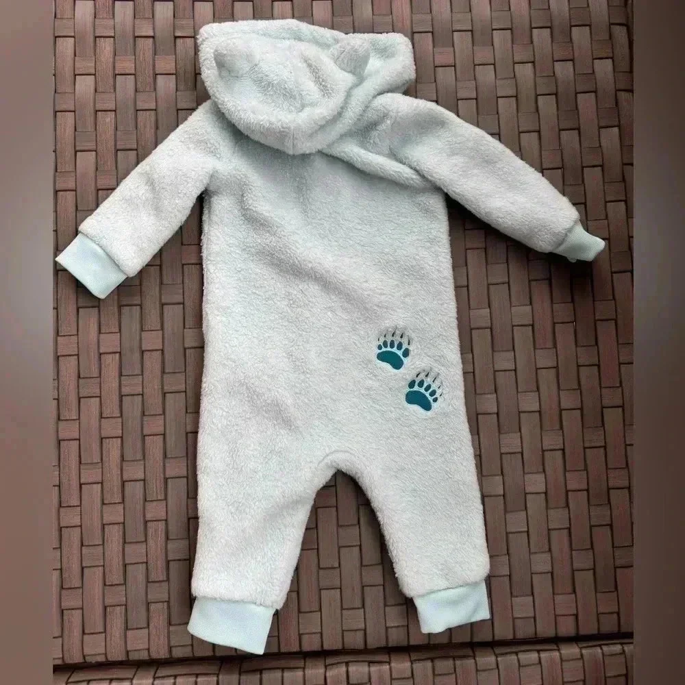Nike Infant Boys' Track Pack Full Zip‎ Fleece Coverall Baby Blue Size 6 Months
